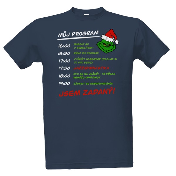 Tričko s potiskem Grinch - nemám čas, jsem zadaný