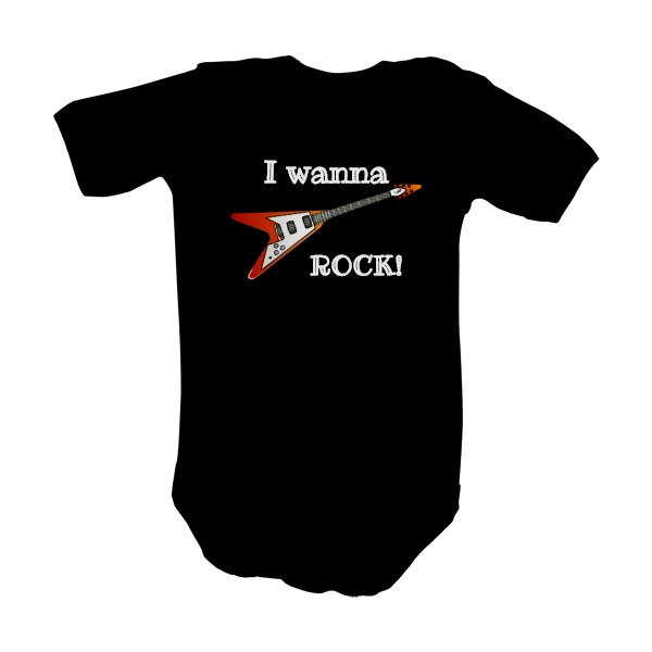 Dětské body  s potiskem I wanna rock!