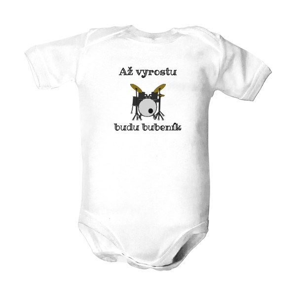 Dětské body  s potiskem Zrozen k bubnování